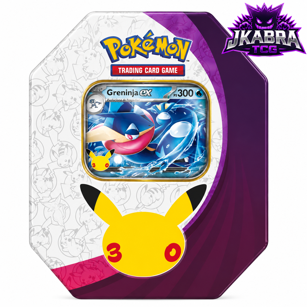PREVENTA –  30.º Aniversario – Lata Greninja ex / Tin Greninja ex / INGLÉS