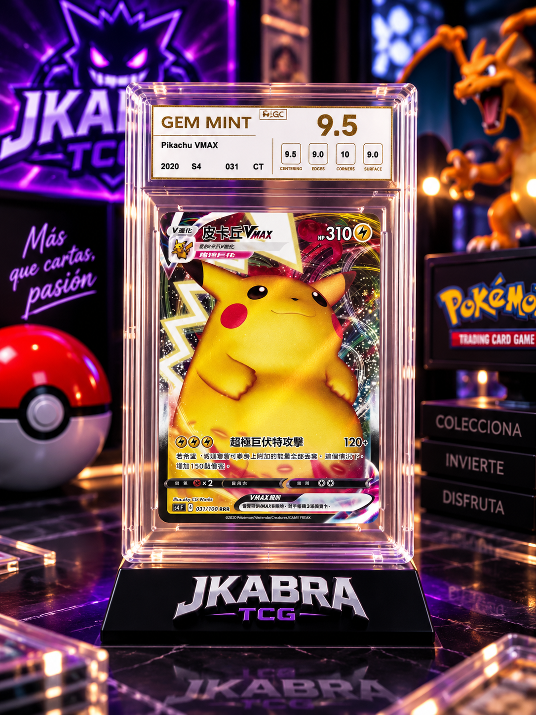 Pikachu VMAX 031/100 RRR – Gem Mint 9.5 – Pokémon TCG Chino Tradicional 2020