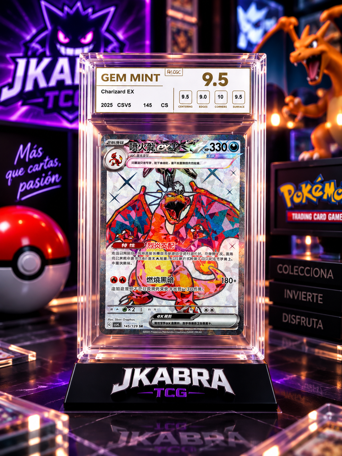 Charizard ex 145/129 SR – Gem Mint 9.5 – Pokémon TCG Chino Simplificado 2025